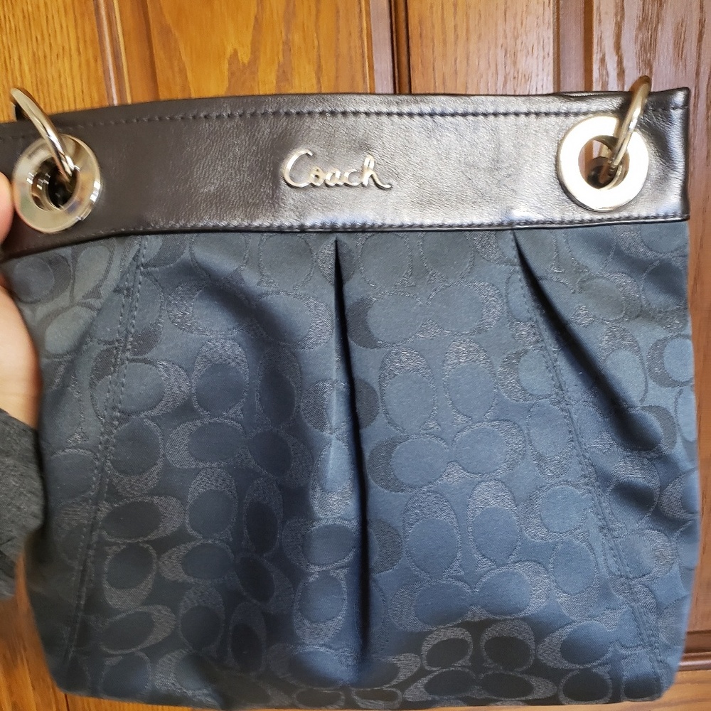 Dark gray blue Coach purse